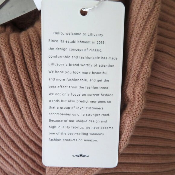 New Lillusory Womens Ribbed Knit Turtleneck Sweater Medium Camel Brown - Picture 8 of 13